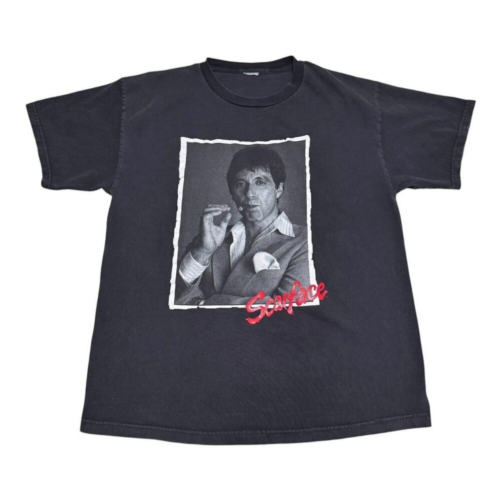 2000s Scarface Movie Graphic Tony Montana Cigar Black Shirt‎ Adult Large